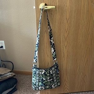 Used Green Floral Vera Bradley Cross-Body Bag